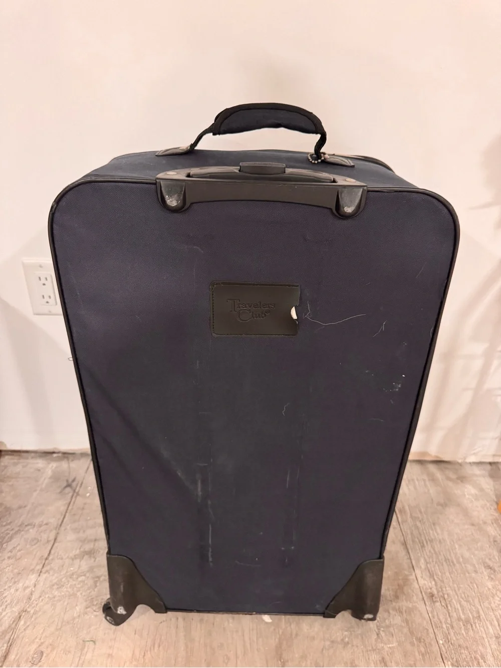 Black Upright Rolling Suitcase - Expandable Checked Bag Luggage